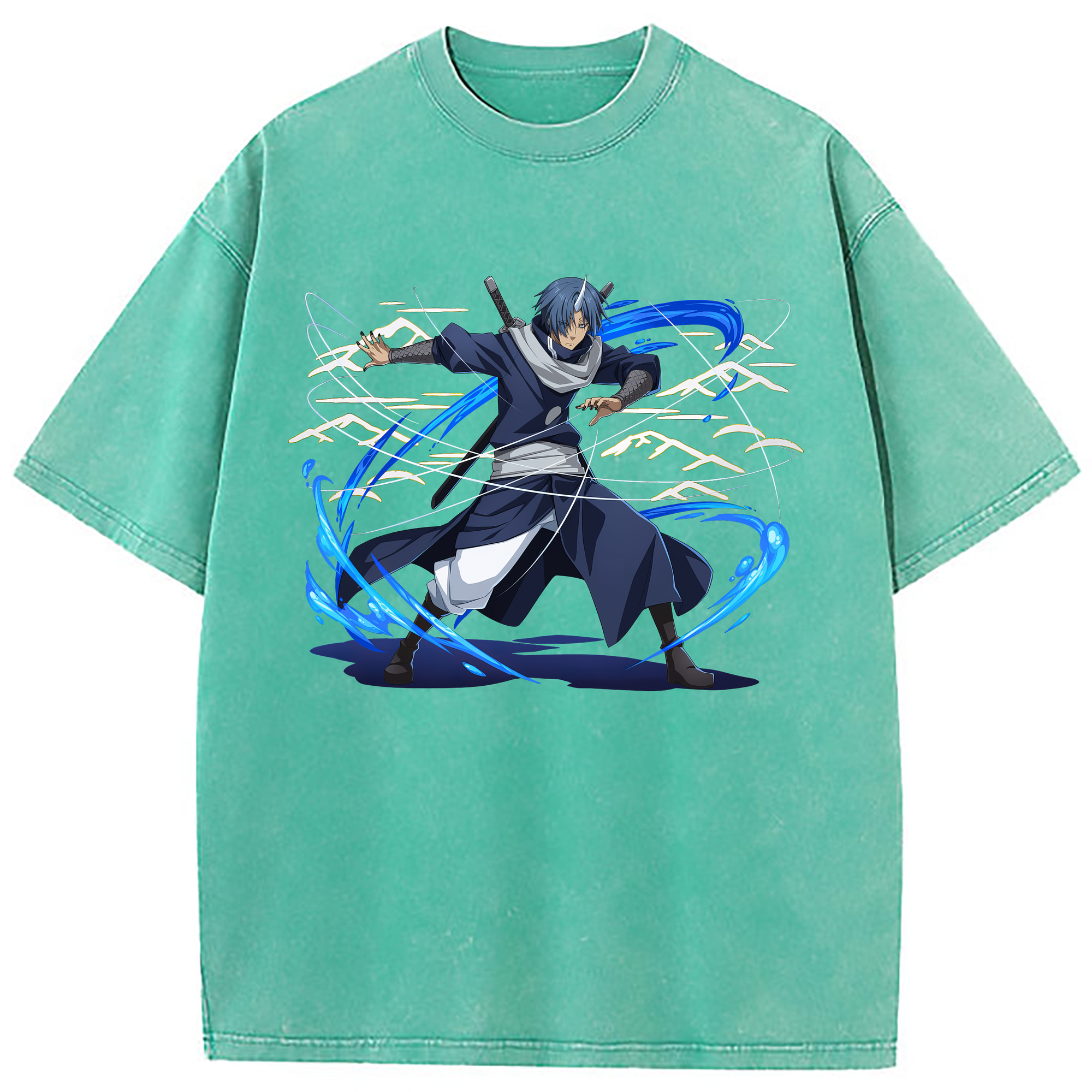 （画像用） 転スラ Regarding Reincarnated to Slime 綿100% ヴィンテージ風 半袖Tシャツ（フロントプリント）